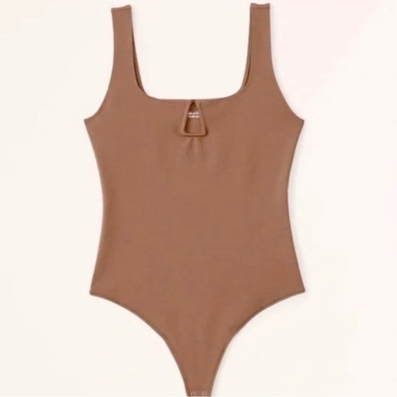 NWOT Abercrombie & Fitch Soft A&F Collection Neutral Brown Bodysuit SIZE L - Picture 1 of 7